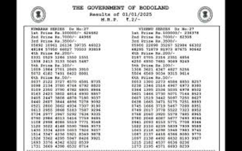 bodoland lottery result today live 4pm body image
